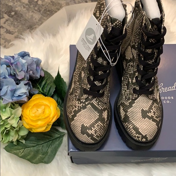 New! Brie Snakeskin Lace Up & Zipper Boots - Picture 3 of 5